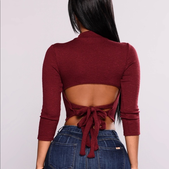 Bow Burgundy Top - Picture 3 of 8